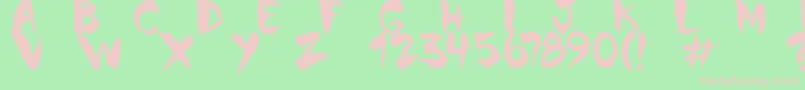 fuente ChinelaBrush – Fuentes Rosadas Sobre Fondo Verde