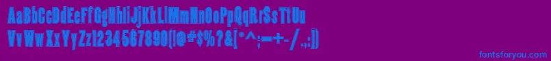 フォントCopperCanyonInlineWbw – 紫色の背景に青い文字
