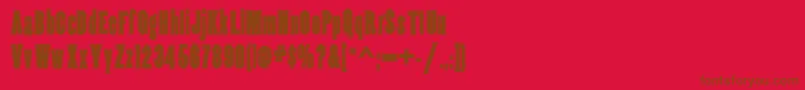 CopperCanyonInlineWbw-Schriftart – Braune Schriften auf rotem Hintergrund