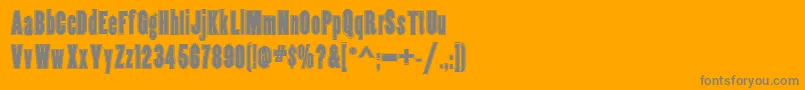 CopperCanyonInlineWbw-Schriftart – Graue Schriften auf orangefarbenem Hintergrund