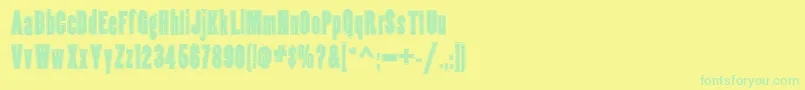 CopperCanyonInlineWbw-Schriftart – Grüne Schriften auf gelbem Hintergrund