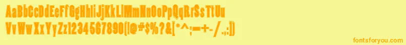 Weitere Informationen zur CopperCanyonInlineWbw-Schriftart CopperCanyonInlineWbw-Schriftart – Orangefarbene Schriften auf gelbem Hintergrund