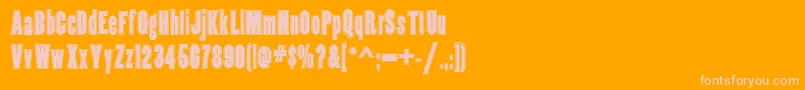 CopperCanyonInlineWbw-Schriftart – Rosa Schriften auf orangefarbenem Hintergrund