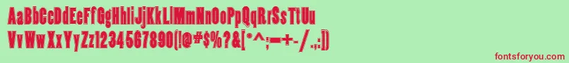 CopperCanyonInlineWbw Font – Red Fonts on Green Background