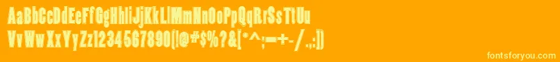 CopperCanyonInlineWbw-Schriftart – Gelbe Schriften auf orangefarbenem Hintergrund