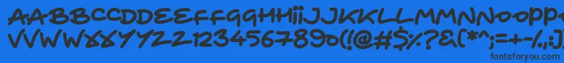 HeartToHeart Font – Black Fonts on Blue Background