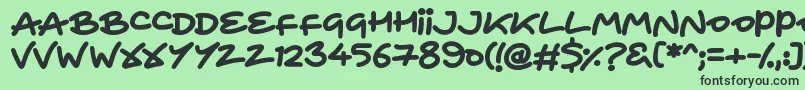 HeartToHeart Font – Black Fonts on Green Background