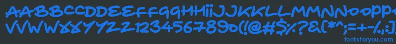 HeartToHeart Font – Blue Fonts on Black Background