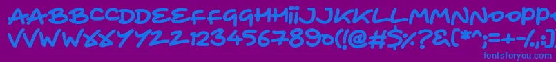 HeartToHeart Font – Blue Fonts on Purple Background
