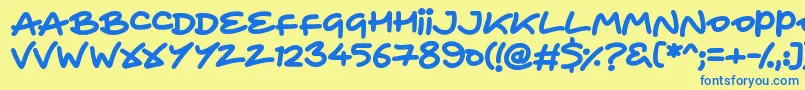 HeartToHeart Font – Blue Fonts on Yellow Background