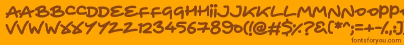 HeartToHeart Font – Brown Fonts on Orange Background