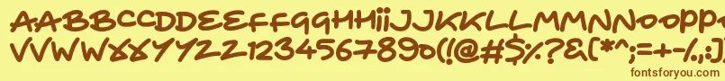Шрифт HeartToHeart – коричневые шрифты на жёлтом фоне
