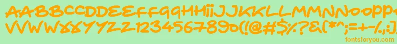 HeartToHeart Font – Orange Fonts on Green Background