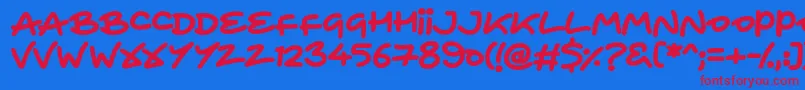HeartToHeart Font – Red Fonts on Blue Background