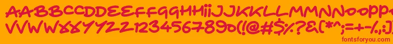 HeartToHeart Font – Red Fonts on Orange Background