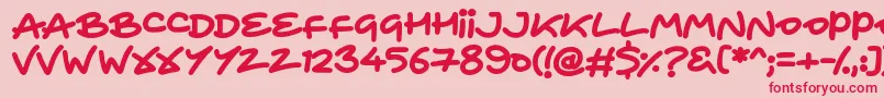 HeartToHeart Font – Red Fonts on Pink Background