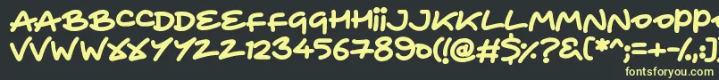 HeartToHeart Font – Yellow Fonts on Black Background