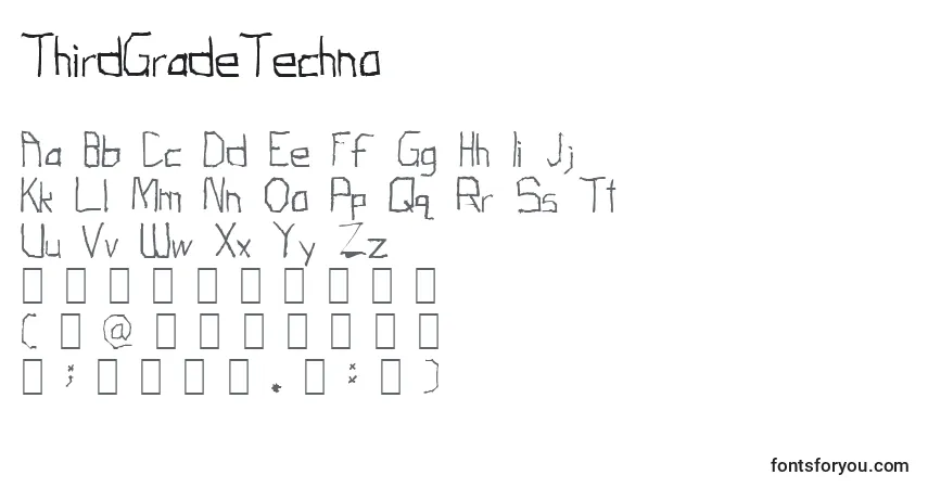 Шрифт ThirdGradeTechno – алфавит, цифры, специальные символы