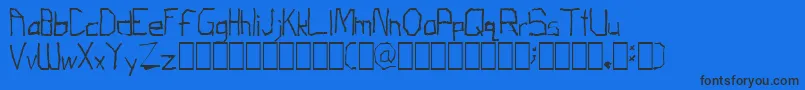 ThirdGradeTechno Font – Black Fonts on Blue Background