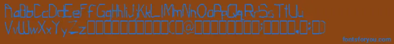 ThirdGradeTechno Font – Blue Fonts on Brown Background