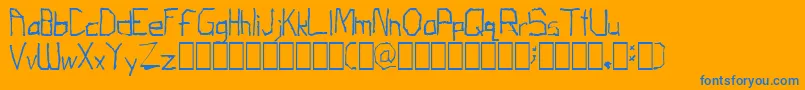 ThirdGradeTechno Font – Blue Fonts on Orange Background