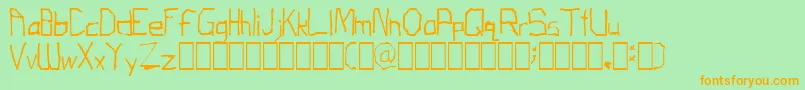 ThirdGradeTechno Font – Orange Fonts on Green Background