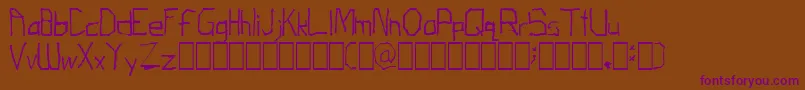 ThirdGradeTechno Font – Purple Fonts on Brown Background