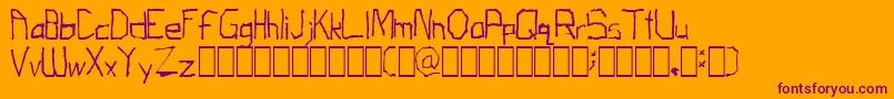 ThirdGradeTechno Font – Purple Fonts on Orange Background