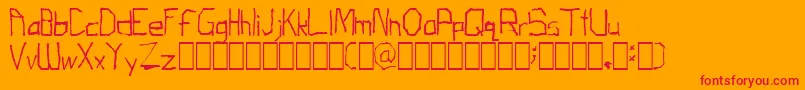 ThirdGradeTechno Font – Red Fonts on Orange Background