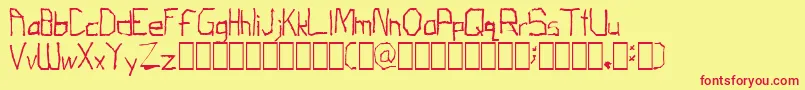 ThirdGradeTechno Font – Red Fonts on Yellow Background