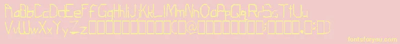 Fonte ThirdGradeTechno – fontes amarelas em um fundo rosa