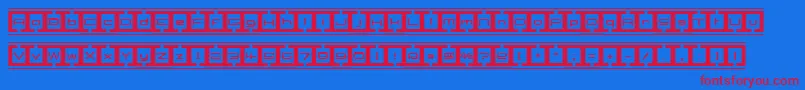 BorderBaseFuture Font – Red Fonts on Blue Background