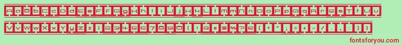 BorderBaseFuture Font – Red Fonts on Green Background