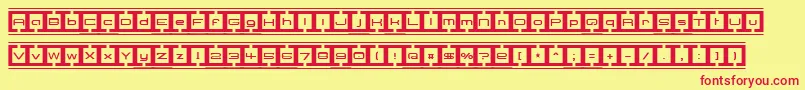 BorderBaseFuture Font – Red Fonts on Yellow Background