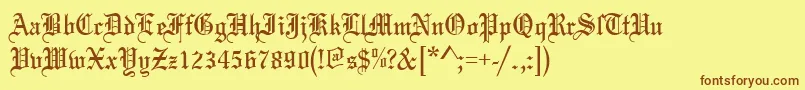 Mariaged Font – Brown Fonts on Yellow Background