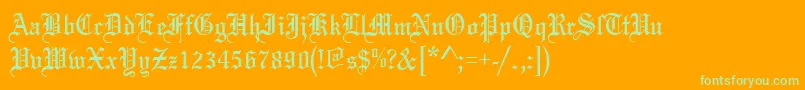 Mariaged Font – Green Fonts on Orange Background