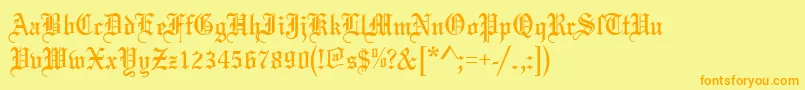 Mariaged Font – Orange Fonts on Yellow Background