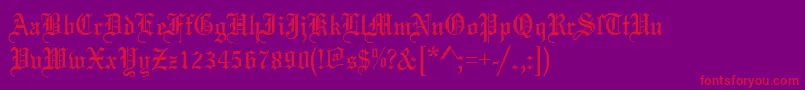 Mariaged-Schriftart – Rote Schriften auf violettem Hintergrund