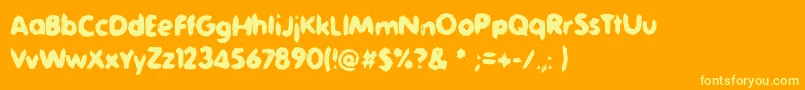 Jaggersaurus-Schriftart – Gelbe Schriften auf orangefarbenem Hintergrund