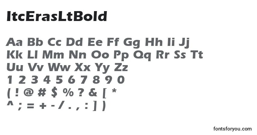 Czcionka ItcErasLtBold – alfabet, cyfry, specjalne znaki