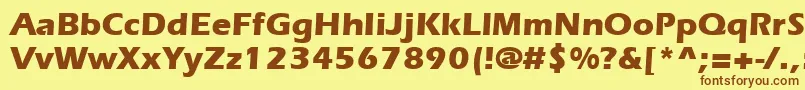 フォントItcErasLtBold – 茶色の文字が黄色の背景にあります。