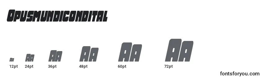 Opusmundicondital Font Sizes