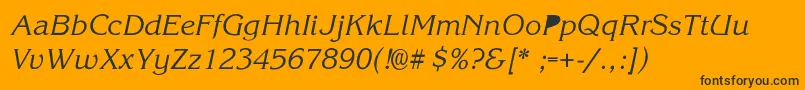 KorinaSemiboldIta Font – Black Fonts on Orange Background