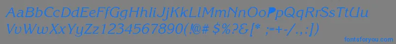 KorinaSemiboldIta-Schriftart – Blaue Schriften auf grauem Hintergrund