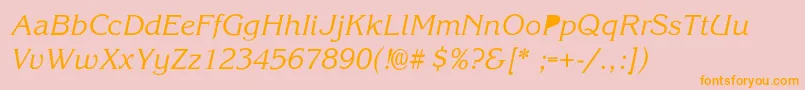 KorinaSemiboldIta Font – Orange Fonts on Pink Background