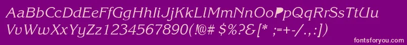 KorinaSemiboldIta Font – Pink Fonts on Purple Background