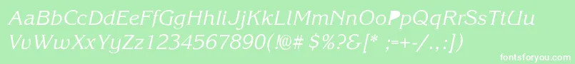 KorinaSemiboldIta Font – White Fonts on Green Background