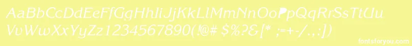 KorinaSemiboldIta Font – White Fonts on Yellow Background