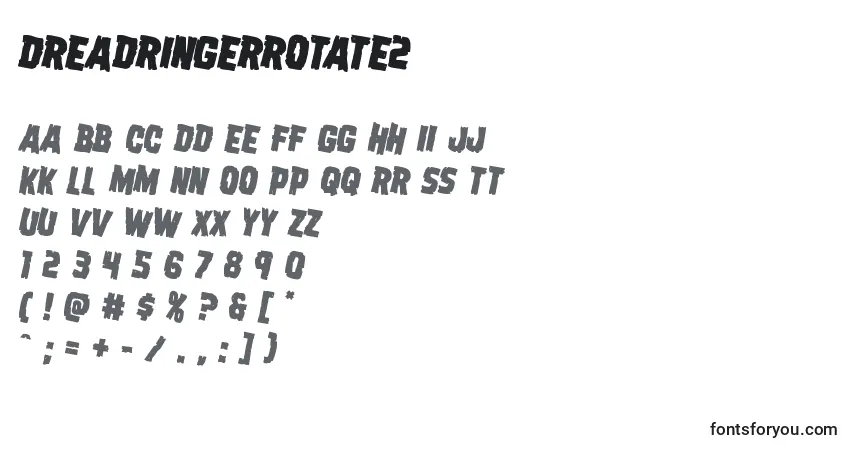 Шрифт Dreadringerrotate2 – алфавит, цифры, специальные символы