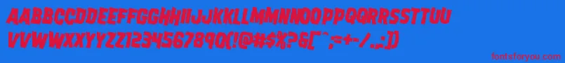 Dreadringerrotate2 Font – Red Fonts on Blue Background